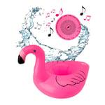 MUSIC HERO Bluetooth-Högtalare med Uppblåsbar Simring - Flamingo
