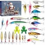 Fiske-Adventskalender 2024, 24-dagars Julnedräkning Fiske-Adventskalender Bete Set, Julöverraskningsgåva till Fiskepappa, Morfar, Pojkvän