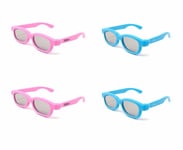 2 Pink 2 Blue  Kids 3D Childrens Glasses for Passive TVs Cinema Projectors