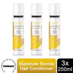 3x 250ml Toni & Guy IlluminateBlonde Conditioner for Natural or Highlighted hair