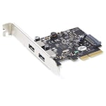 StarTech.com Carte PCIe 2 Ports USB - 10Gbps/port - Carte Contrôleur Hôte USB 3.2 Gen 2 Type-A PCI Express 3.0x2 - Carte Adaptateur Add. - Full/Low Profile - Windows & Linux (PEXUSB312A3)