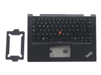 Chicony - Ersättningstangentbord för bärbar dator - med Trackpoint, UltraNav - bakgrundsbelyst - QWERTY - spansk - FRU - med övre skydd - för ThinkPad X13 Yoga Gen 1 20SX, 20SY