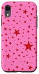 Coque pour iPhone XR Rose et rouge, étoiles