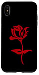 Coque pour iPhone XS Max Rose rouge dessin minimaliste fleur rose amoureux jardinage