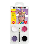 Eberhard Faber 579023 - Kit de maquillage licorne avec 4 couleurs, pinceau et instructions, soluble dans l'eau, séchage rapide, kit de maquillage pour enfants pour peindre des visages
