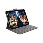 Logitech iPad (10th generation) Keyboard Case | Slim Folio with integrated wireless keyboard (Graphite) - Italian Layout