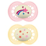 MAM Night Soother Pink Astro 6m+ 2Pk