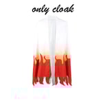 Demon Slayer Rengoku Kyoujurou Cosplay Kostym Kimetsu No Yaiba Kimono Uniform Peruk Halloween Kostymer för kvinnor Män Barn only cloak XXL
