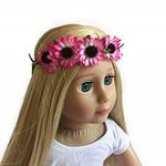 The New York Doll Collection 18 inch / 46 cm Doll Headband – Floral Pink Sunflower Wreath - Hair Accessories for 18 inch / 46 cm Dolls