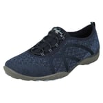 Ladies Skechers Relaxed Fit Wide Fit Slip On Textile Trainers Fortuneknit 23028