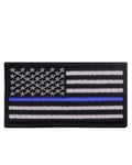 Rothco Påstrykbart Tygmärke - Thin Blue Line (Svart, One Size) Size Svart