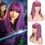 Descendants 2 Mal Lila Peruker Cosplay Kostym Kvinnor Lång Peruk 47cm