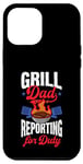Coque pour iPhone 12 Pro Max Grill Dad se présente au travail, le 4 juillet, papa, blague