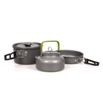 DHUMI Portable Camping Pot Pan Kettle Set Aluminum Alloy Outdoor Tableware Cookware 3pcs/Set Teapot Cooking Tool for Picnic BBQ,CHOT982