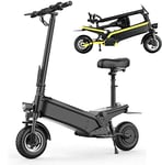 GASLIKE 48V500W Electric Scooter Folding for Adults 330Lbs with Seat Charger, 31 Miles Long-Range 10AH Lithium Battery, Up To 22MPH High Speed,Black,48V10AH