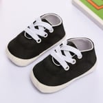 Classic Solid Color Baby Canvas Lace-up Soft Sole Toddler Shoes B 13-18months