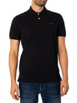 GANTRegular Contrast Pique Polo Shirt - Black