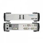 ATEN KVM-switch, 1 konsol styr 2 datorer, DVI/USB, 2 extra USB-portar