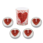 5 x HEART SHAPED RED CANDLES Valentines Day Decoration Gift I Love You Candle