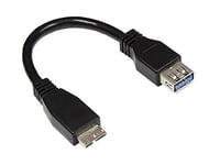 good connections® Câble Adaptateur USB 3.0 OTG (On-The-Go) pour Smartphones et Tablettes, fiche micro B à prise femelle A, noir, 0,1 m