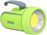 KINZO Lampe Torche COB 3W - Lampe LED 300 Lumens - Lampe de Poche avec Portée 200M – Lampe Torche LED Ultra Puissante Boîtier en Caoutchouc - 10,7 X 19 X 13,5 CM - Jaune