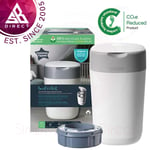 Tommee Tippee Twist & Click Nappy Disposal Tub│Germs Killer│Nappy Bin│White