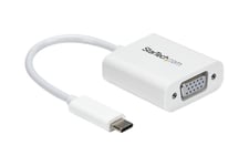 StarTech.com USB-C- till VGA-adapter - vit - USB/VGA-adapter - 24 pin USB-C till HD-15 (VGA) - 17.5 m