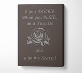 Bathroom Quote If You Dribble Chocolate Canvas Print Wall Art - Large 26 x 40 Inches