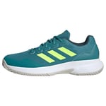 adidas Men's Gamecourt 2.0 Tennis Shoes Sneakers, Arctic Fusion/Lemon/Cloud White, 3.5 UK