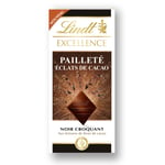 Tablette De Chocolat Noir Éclat De Fèves De Cacao Excellence Lindt - La Tablette De 100g