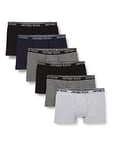 ANTONIO ROSSI (3/6 Pack) Men's Fitted Boxer Hipsters - Mens Boxers Shorts Multipack with Elastic Waistband - Cotton Rich, Comfortable Mens Underwear, Navy, Grey, Black (6 Pack), L