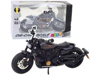 Chopper Metall Motorcykel Lampor Ljud Svart Guld Delar 1:12