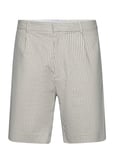 Linton Pleat Short Stripe Ecru White Wax London