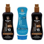 Australian Gold SPF 10 Bronzer & SPF 15 Bronzer & Moisture Lock 237ml