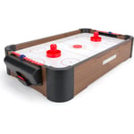 Power Play 20" Air Hockey Table Top Game with Pucks and Pushers - Brown