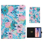 Huawei MediaPad T5 pattern leatherflip case - Pink Flower