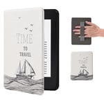 Étui de Protection pour Kindle 11e génération 2022 avec magnétique, liseuse électronique de 6", Housse légère pour Kindle avec Fonction Veille/réveil Automatique Smart Cover White Sailing Boat