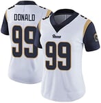 JYV Rugby Women Jersey T-Shirt Los Angeles Rams, Aaron Donald #99, American Football Sportswear Short Sleeve (Color : #99 white, Size : XXL)