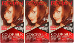 3 x Revlon Colorsilk Permanent Hair Colour - 42 Medium Auburn