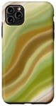 Coque pour iPhone 11 Pro Max Ondes esthétiques douces et fluides en marron et vert