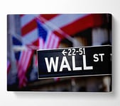 Wall Street American Canvas Print Wall Art - Large 26 x 40 Inches