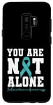 Coque pour Galaxy S9+ Ruban bleu sarcelle « You Are Not Alone » pour sensibilisation à la sclérodermie