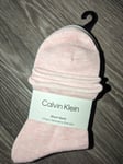3 Pairs CALVIN KLEIN Pink / Greys SHORT ANKLE Roll Top SOCKS One Size Adult CK2