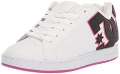 DC Shoes DC Court Graffik Chaussures de Skate décontractées pour Femme, Noir Blanc Crazy Pink, 37.5 EU