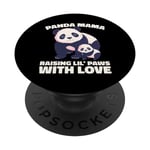 Panda Mama Raising Lil Paws With Love Cute Mom Bear And Cub PopSockets Swappable PopGrip