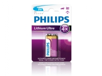 Philips Lithium Ultra Batteri 6FR61LB1A/10, Engångsbatteri, 9V, Litium, 9 V, 1 styck, Cd (kadmium), Hg (kvicksilver), Pb (bly)