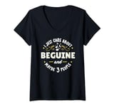 Womens Beguine Dance Gift - I Just Care About Beguine! V-Neck T-Shirt
