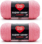 Red Heart Super Saver Jumbo Perfect Pink Lot de 2 paquets de 396 g – Acrylique – 4 moyens (peignés) – 750 m – Tricot/crochet