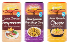 Goldenfry Sauce Granules Peppercorn Gravy, Chip Shop Curry and Cheese Mixed Set of 3 - 250g Each! Perfect for Cooking with and Made in Yorkshire
