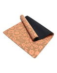 YOGA DESIGN LAB | The Cork Yoga Mat | Eco Luxury | Ideal for Hot Yoga, Power, Bikram, Ashtanga, Sweaty Workouts | Studio Quality | Includes Carrying Strap! (Floral Batik Coral, 1.5mm)